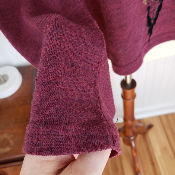 Miss Me Maroon Embellished Metallic Long Sleeve - Picture 6 of 7